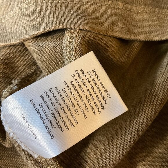 Poetry  Green V-Neck Oversized Boxy Tunic Top 3/4 Sleeve Hemp organic cotton L - Picture 5 of 8